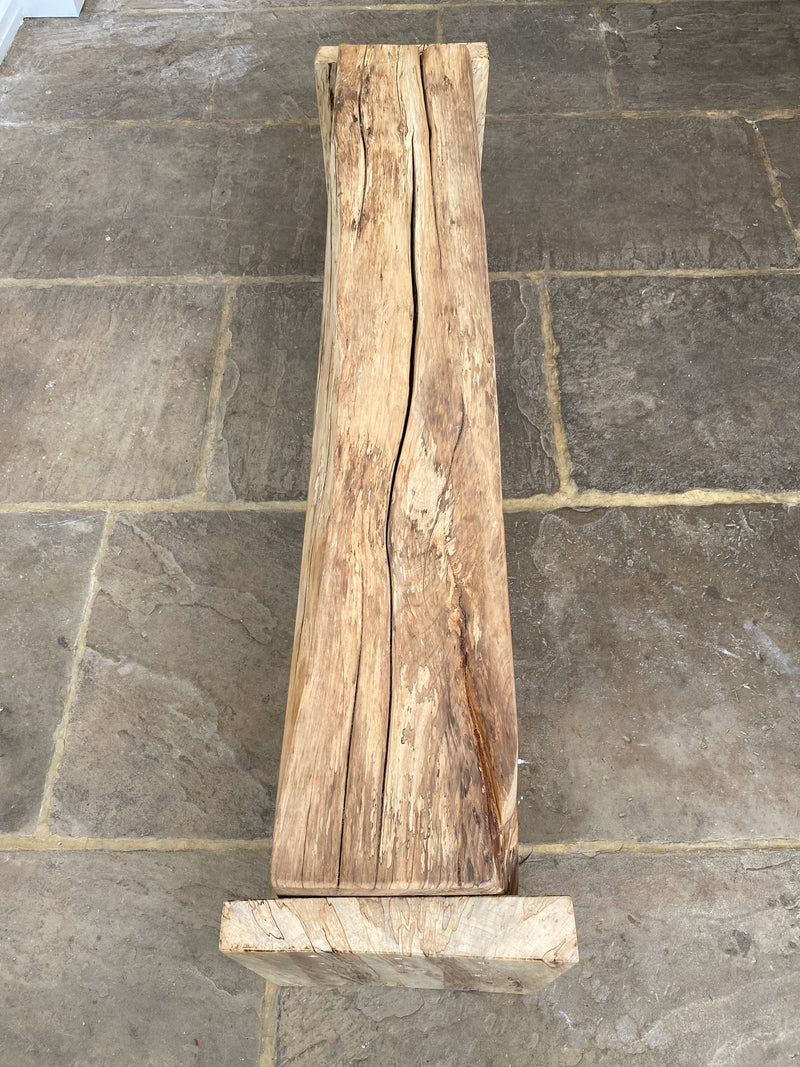 Handmade 173cm Spalted Sycamore & Lime Chunky Bench